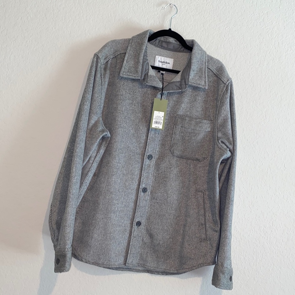 Men’s wool coat - grey stripes - NWT